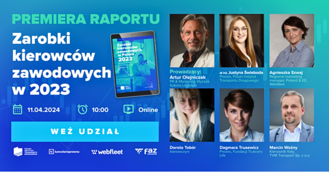 Zarobki kierowców zawodowych w Polsce 2023 – debata i premiera raportu